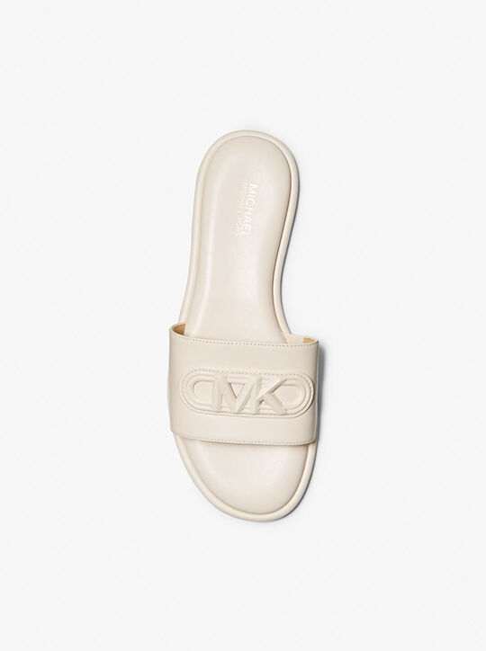 michael kors saylor embossed leather slide sandal