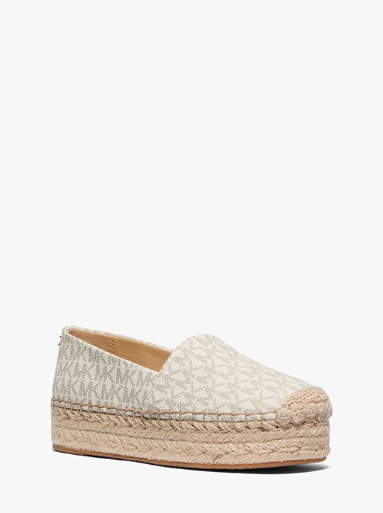 michael kors lynn signature logo platform espadrille