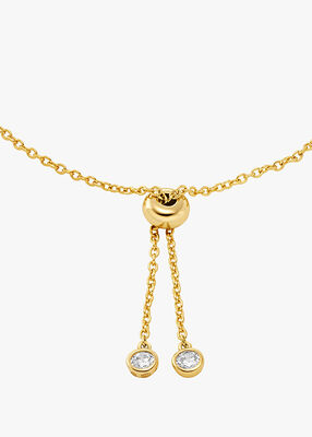 michael kors rhodium plated sterling silver pav  logo slider bracelet