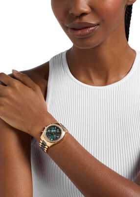 michael kors lexington pav  gold tone and ceramic watch