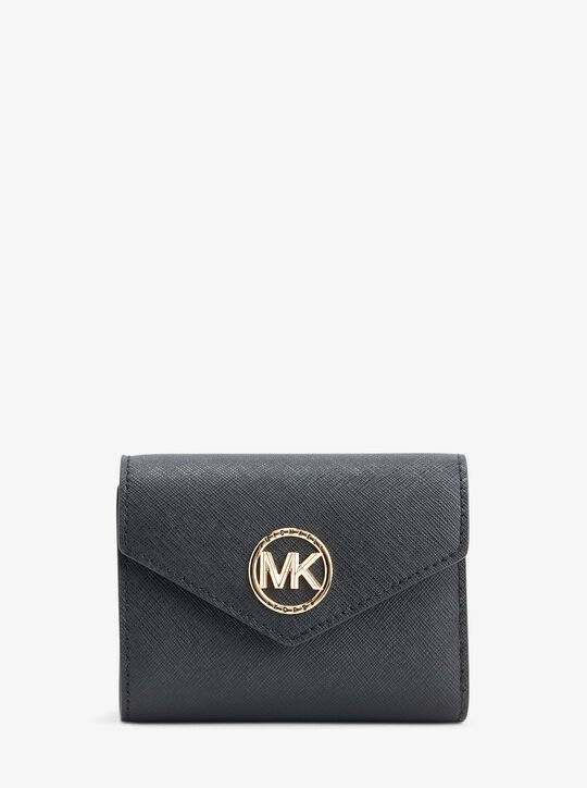 michael kors carmen medium saffiano leather tri fold envelope wallet