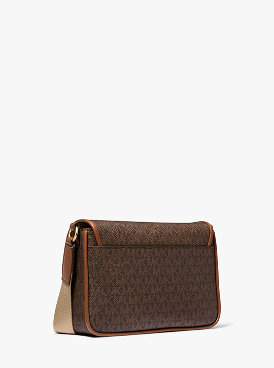 michael kors bradshaw medium signature logo messenger bag