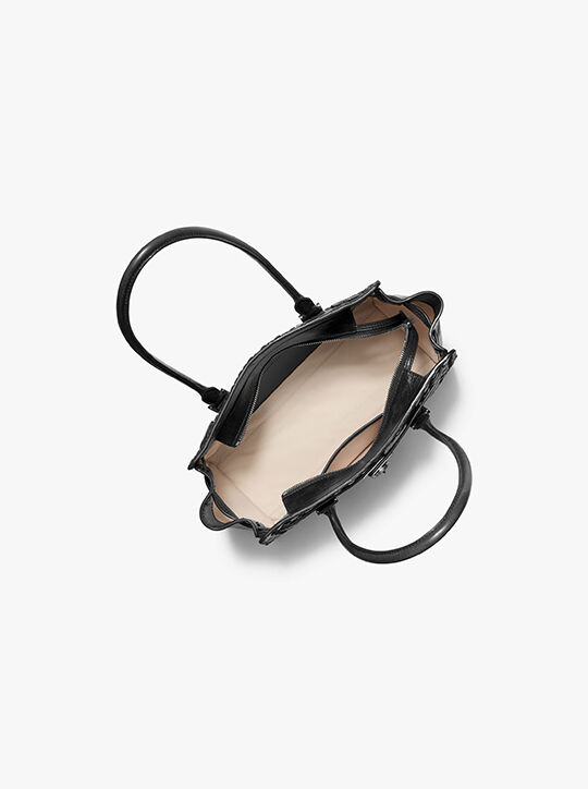 Hamilton Moderne Small Woven Leather Satchel michael kors hamilton moderne small woven leather satchel