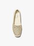 michael kors kendrick metallic signature logo and leather slip on espadrille