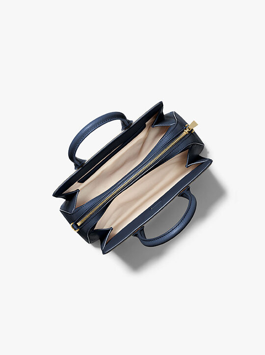 michael kors laila small pebbled leather satchel