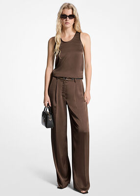 michael kors drapey satin wide leg pants