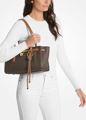 michael kors hamilton moderne small signature logo satchel