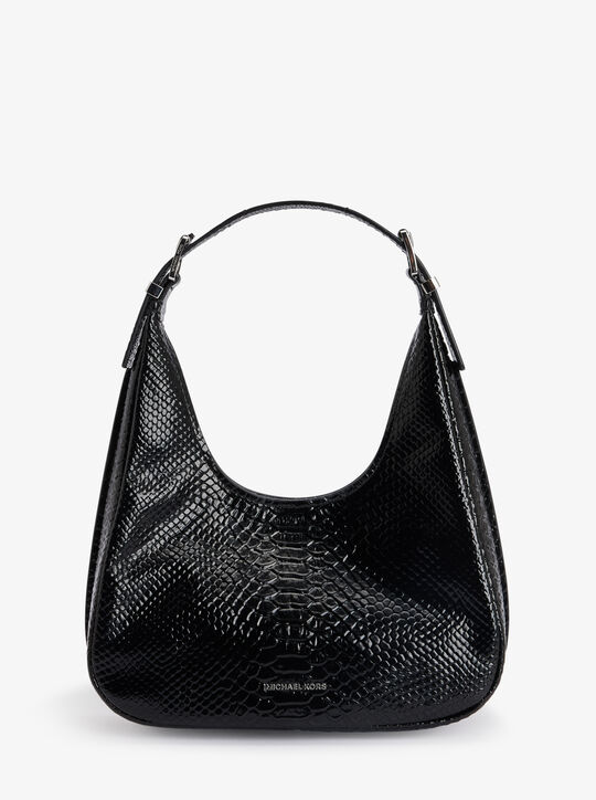 Nolita Small Snake Embossed Leather Hobo Shoulder Bag michael kors nolita small snake embossed leather hobo shoulder bag