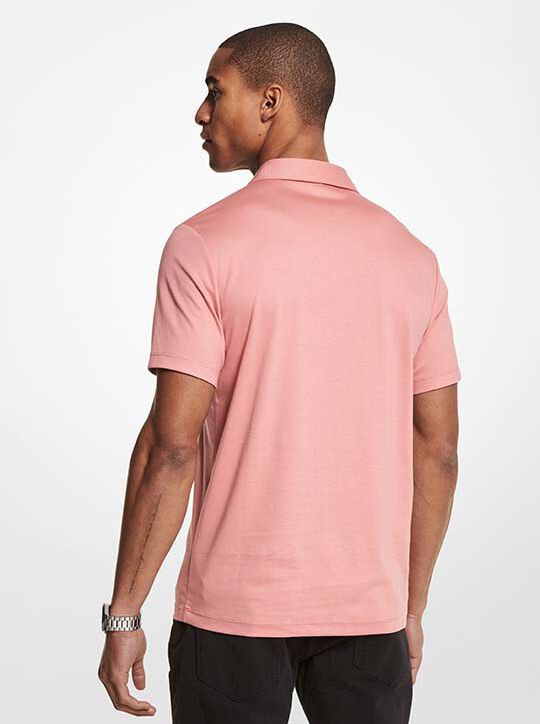 michael kors embroidered logo cotton polo shirt