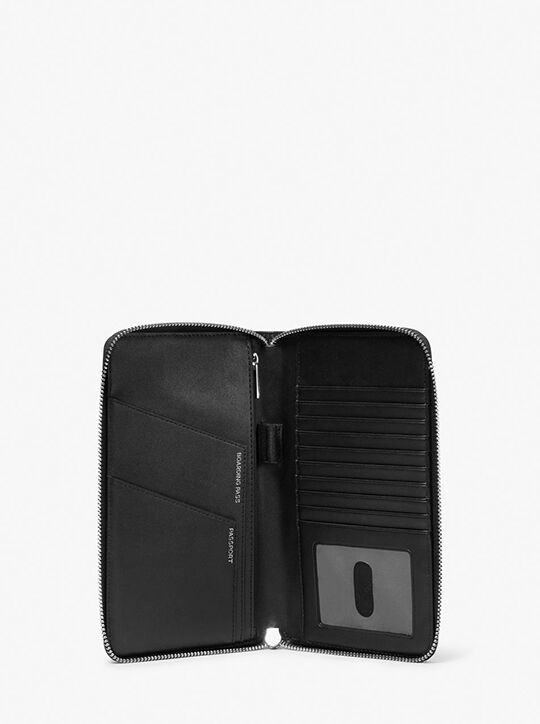 michael kors hudson pebbled leather travel wallet