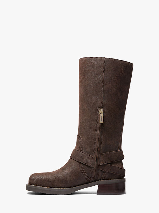 michael kors crosby suede moto boot