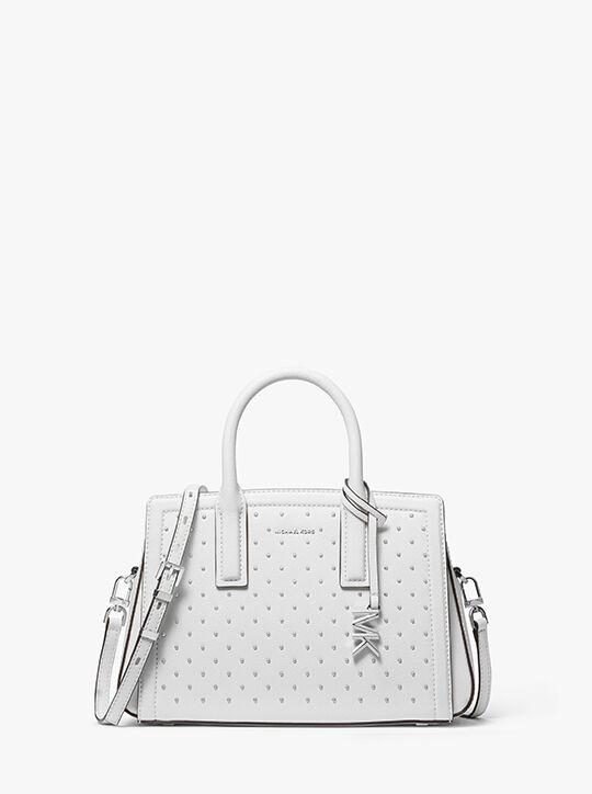 حقيبة ليلى الجلدية الصغيرة المرصعة بالدبابيس michael kors حقيبة ليلى الجلدية الصغيرة المرصعة بالدبابيس