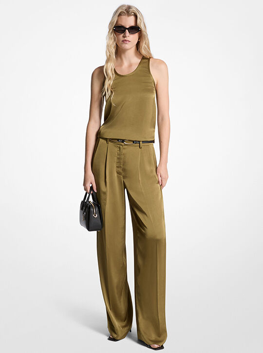 michael kors drapey satin wide leg pants